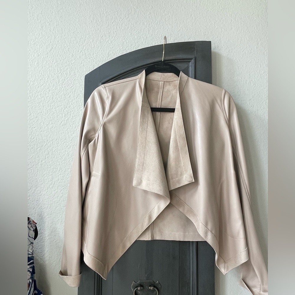 Blush Pink, Faux Leather Jacket, XS